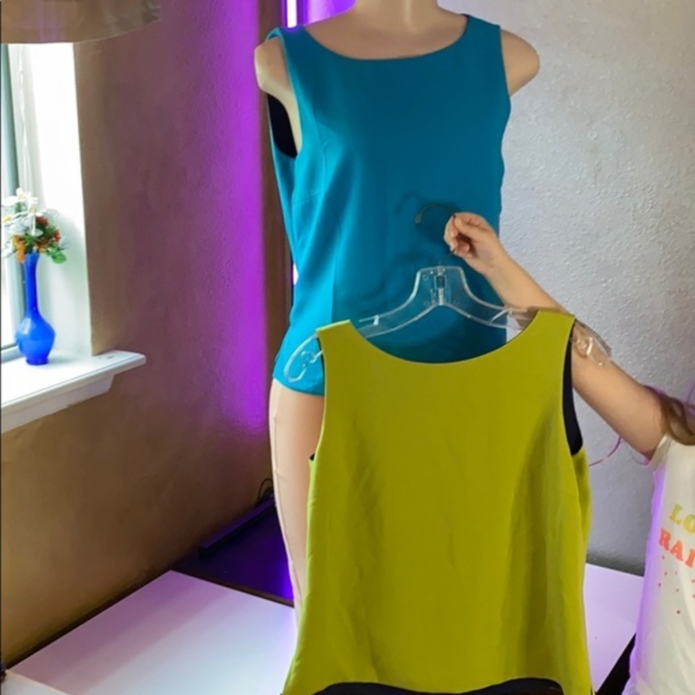 The Look Randolph Duke Reversible Tank Tops Lot of 2 Navy Teal Green Y2K